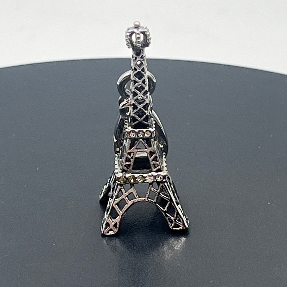 Juicy Couture Retired Pave Rhinestone Paris 3D Eiffel‎ Tower Silver Tone Charm